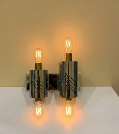 Space Age Chrome Wall Lamp - 4 Light Cylindrical Design