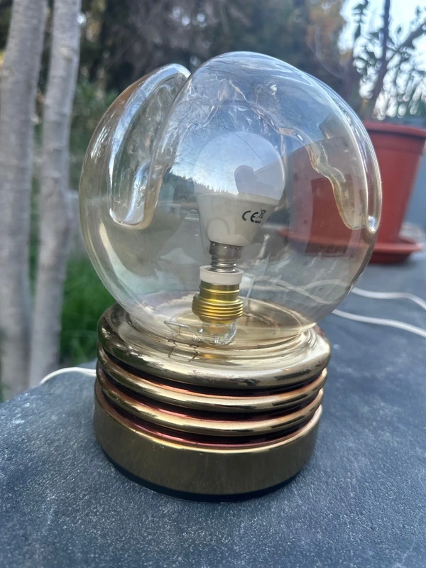 Vintage Mazzega Murano Glass Space Age Table Lamp - 1970s
