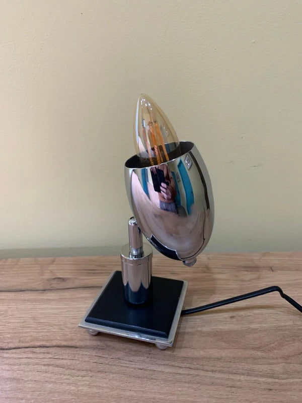 Space Age Rocket Table Lamp - Chrome  Bullet Design