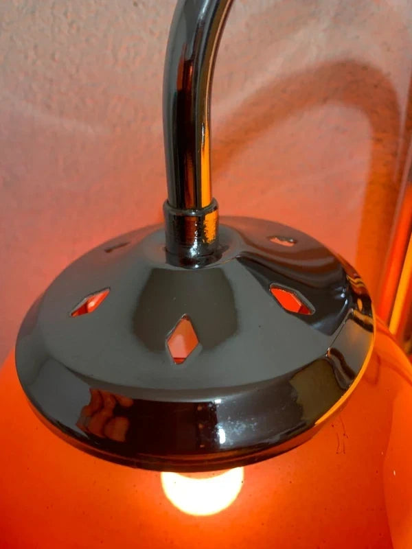Space Age Retro Wall Lamp in Chrome and Colored Glass – Vintage