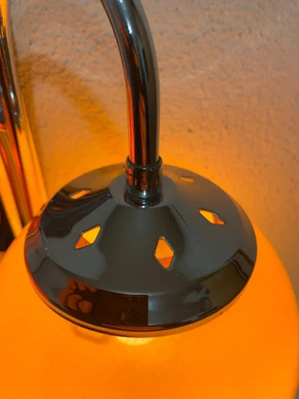 Space Age Retro Wall Lamp in Chrome and Colored Glass – Vintage