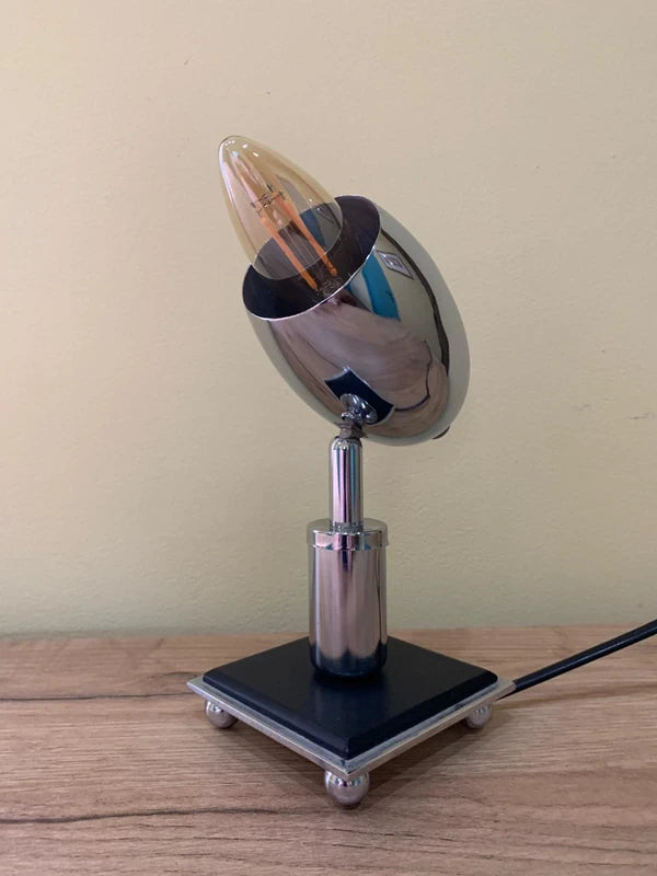 Space Age Rocket Table Lamp - Chrome  Bullet Design