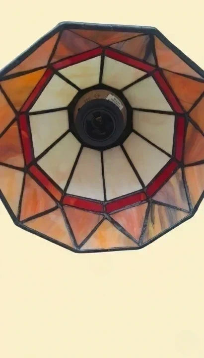 Tiffany Table Lamp - Stained Glass Style with Bronze Base