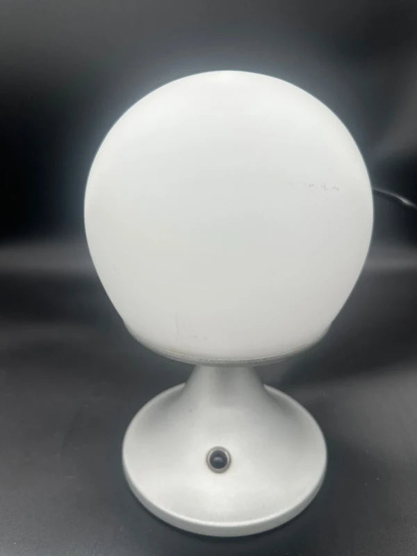 Italian Mushroom Table Lamp - 1970s Tulip Base & Opaline Glass