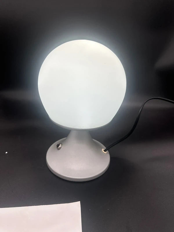 Italian Mushroom Table Lamp - 1970s Tulip Base & Opaline Glass