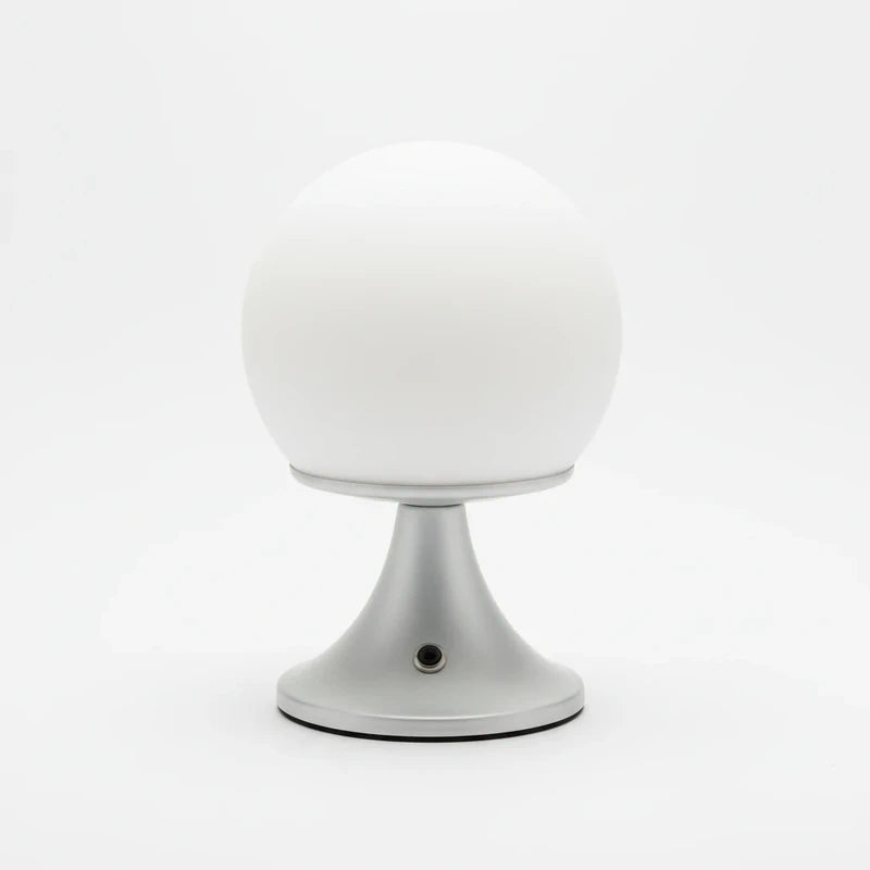 Italian Mushroom Table Lamp - 1970s Tulip Base & Opaline Glass