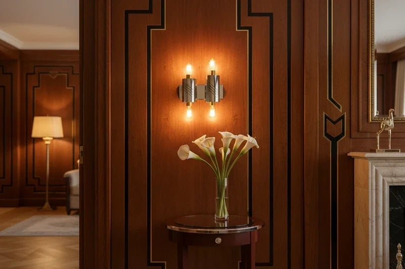 Space Age Chrome Wall Lamp - 4 Light Cylindrical Design