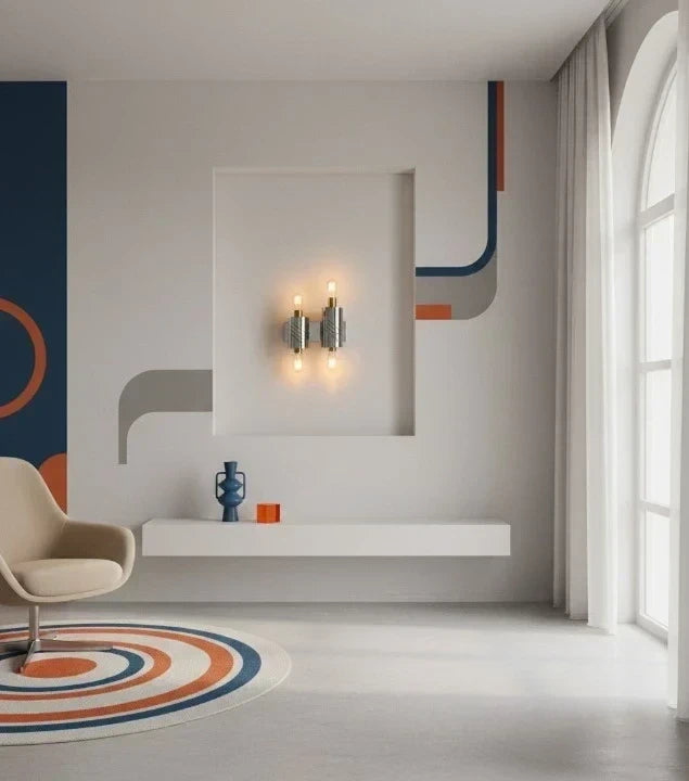 Space Age Chrome Wall Lamp - 4 Light Cylindrical Design