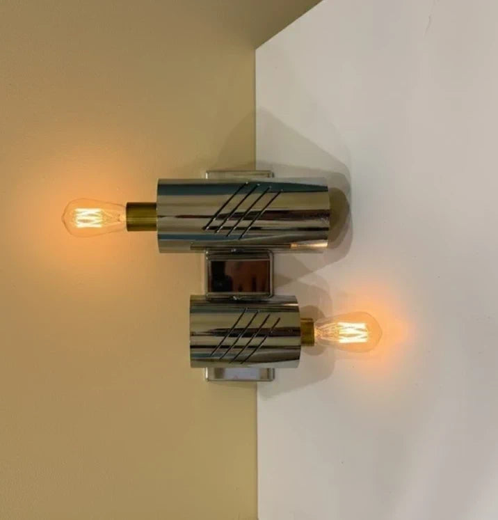 Space Age Chrome Wall Lamp - 4 Light Cylindrical Design