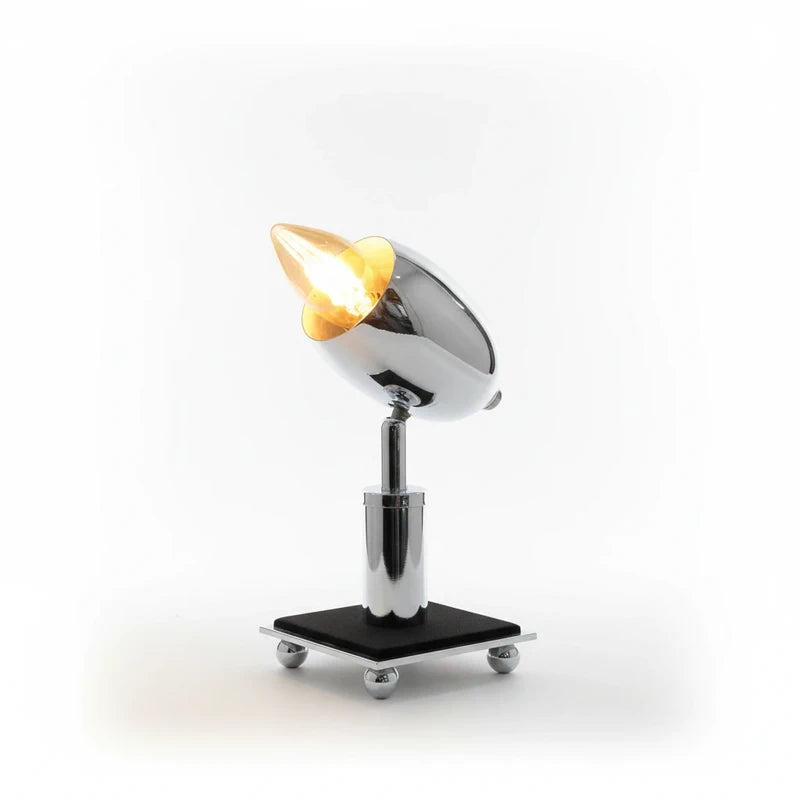 Space Age Rocket Table Lamp - Chrome  Bullet Design