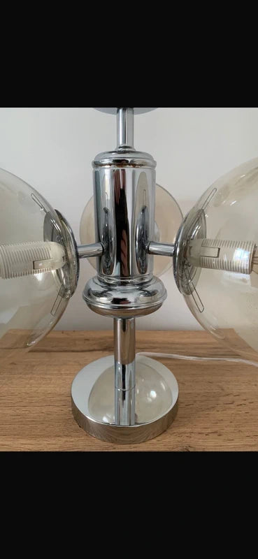 Space Age Table Lamp with Four Glass Globes - Chrome & Glass