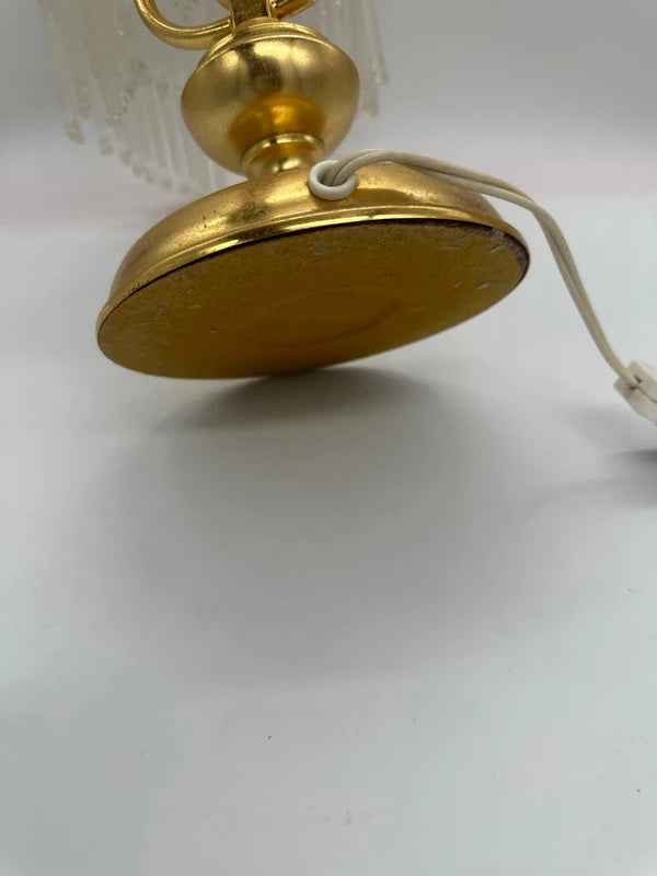 Vintage Spiral Waterfall Table Lamp - Gold & Glass Tubes