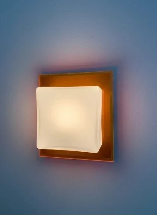 Space Age Wall Lamp - Orange Acrylic & Frosted Glass