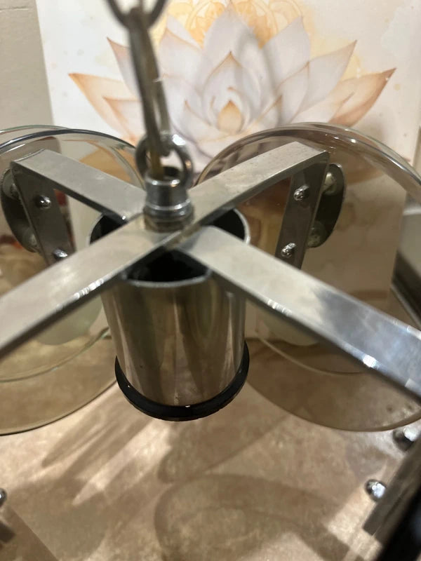 Rare 1960s Italian Ceiling Lamp - Fontana Arte / Veca Smoked Glass