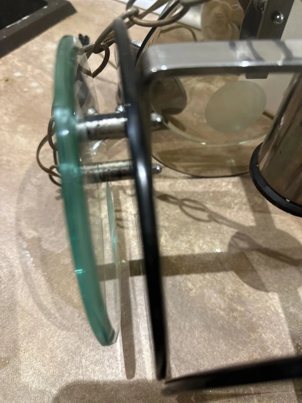 Rare 1960s Italian Ceiling Lamp - Fontana Arte / Veca Smoked Glass