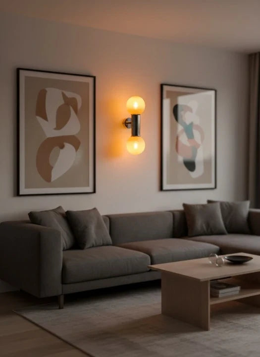 Space Age Wall Lamp Orange Chrome - Single Globe Vintage Sconce