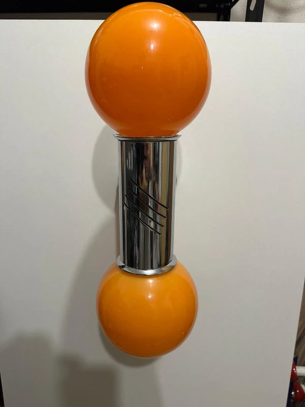 Space Age Wall Lamp Orange Chrome - Single Globe Vintage Sconce
