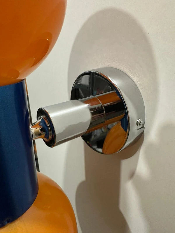 Space Age Wall Lamp - Blue, Chrome & Orange