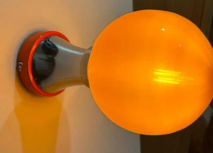 Space Age Wall Lamp – Red, Chrome & Orange Globe