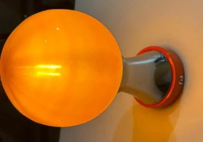 Space Age Wall Lamp – Red, Chrome & Orange Globe