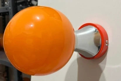 Space Age Wall Lamp – Red, Chrome & Orange Globe