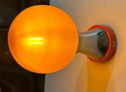 Space Age Wall Lamp – Red, Chrome & Orange Globe