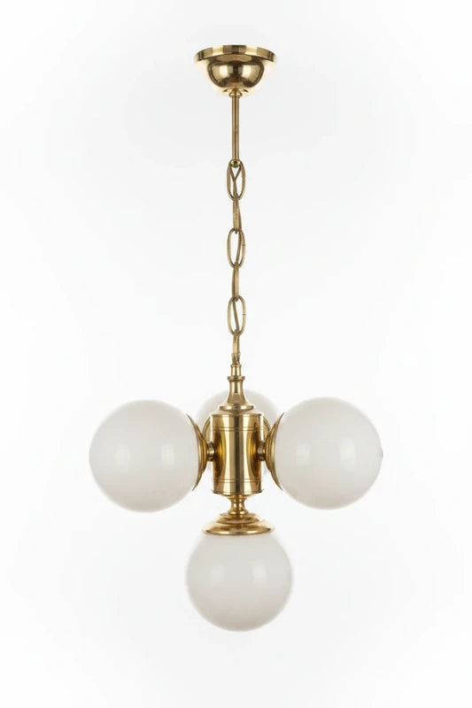Brass ceiling rose and chain detail