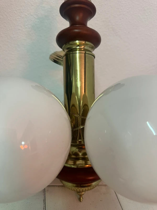 Vintage chandelier — ceiling plate and wiring detail