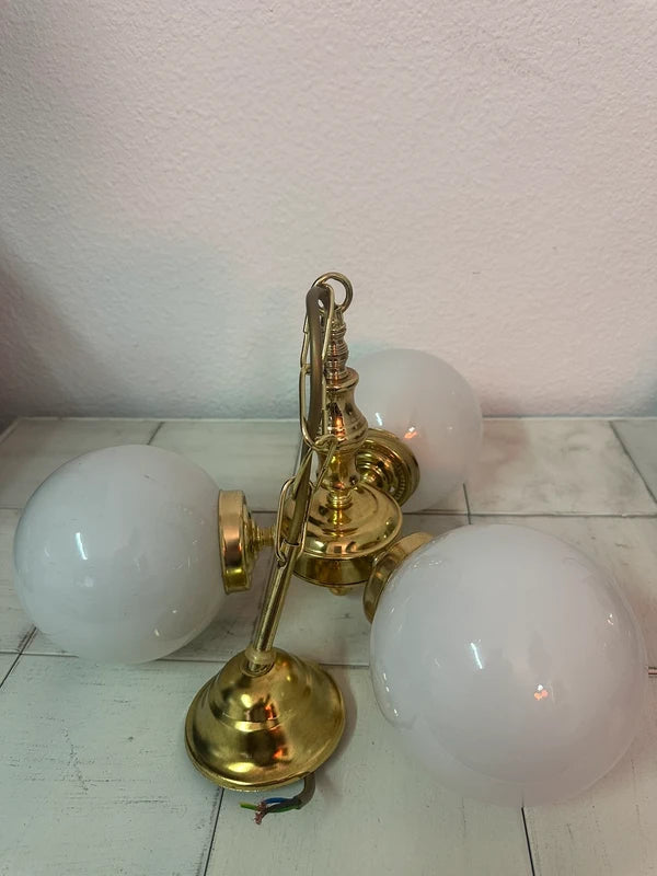 Vintage brass chandelier — overview