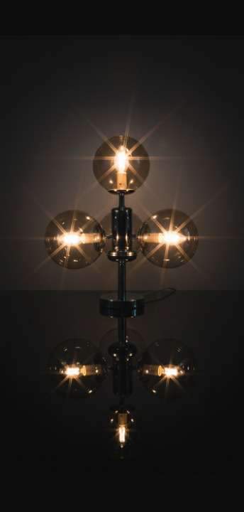 Space Age Table Lamp with Four Glass Globes - Chrome & Glass