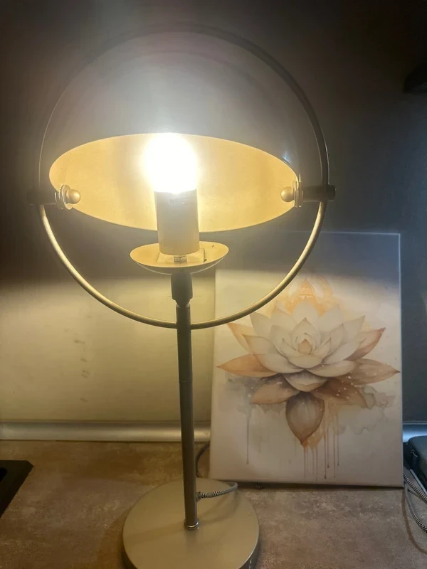 Mid-Century Modern Table Lamp - Sculptural Champagne Gold Design