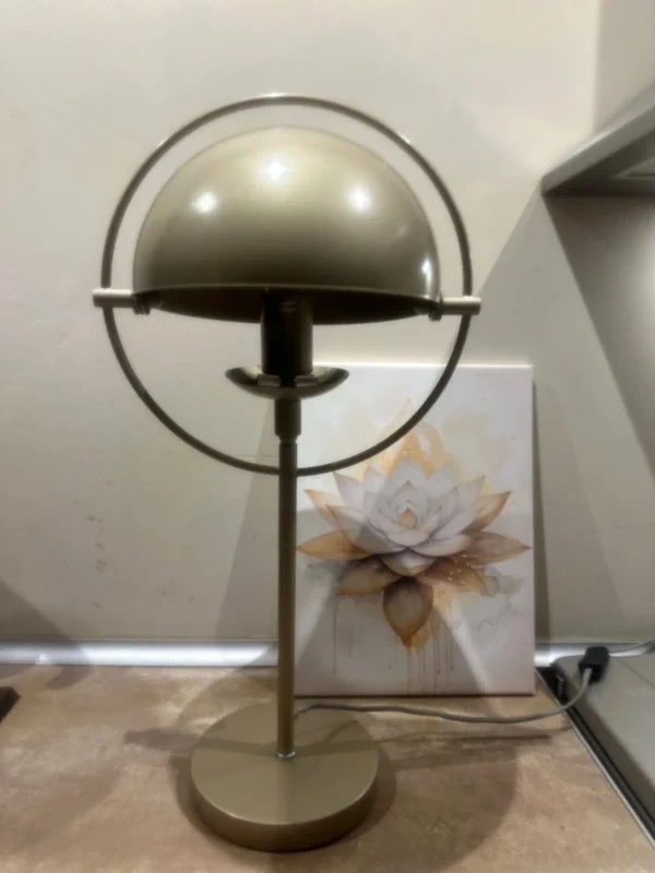 Mid-Century Modern Table Lamp - Sculptural Champagne Gold Design