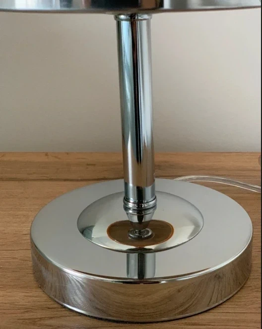 Space Age Table Lamp - Orange Bubble Glass with Custom Chrome Base