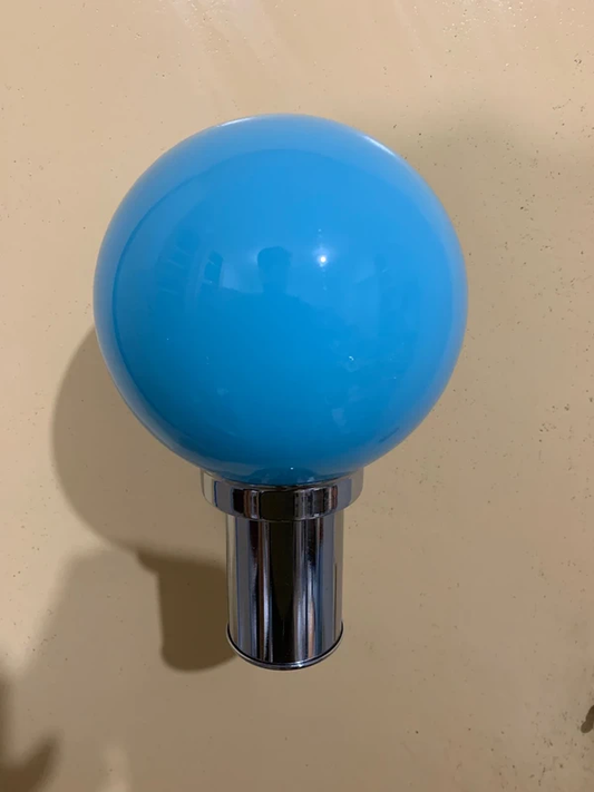 Space Age Wall Lamp with Blue Globe and Chrome Base - Vintage Lighting