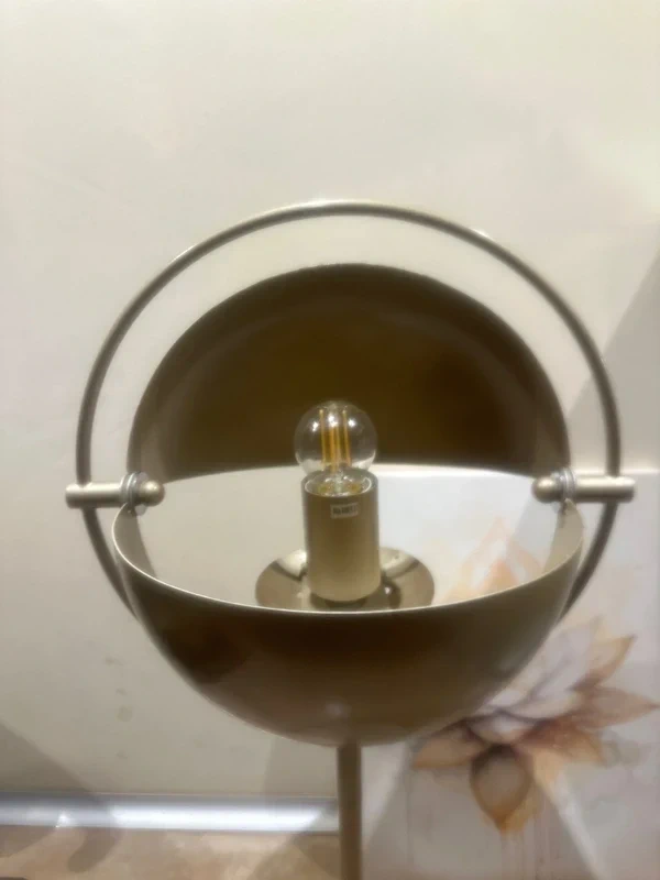 Mid-Century Modern Table Lamp - Sculptural Champagne Gold Design