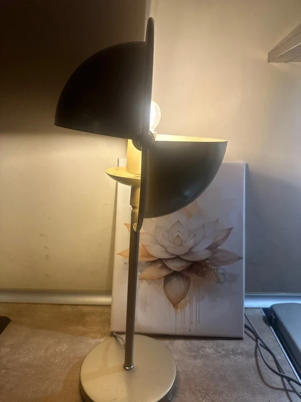 Mid-Century Modern Table Lamp - Sculptural Champagne Gold Design