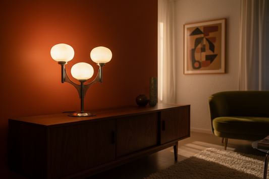Sfeerfoto — Space Age interieur oranje muur