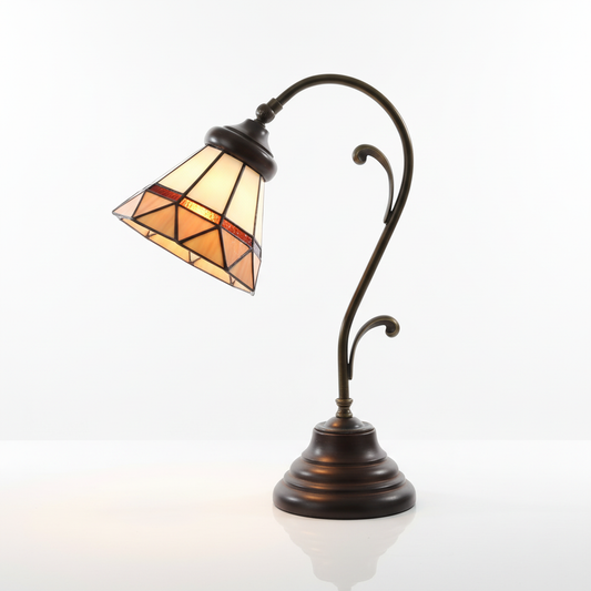 Tiffany table lamp with stained glass shade - hero shot