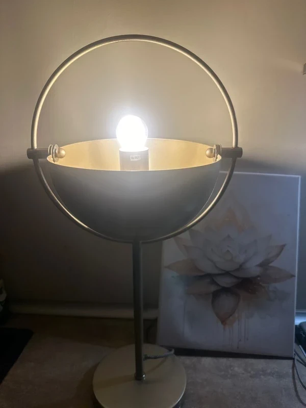 Mid-Century Modern Table Lamp - Sculptural Champagne Gold Design